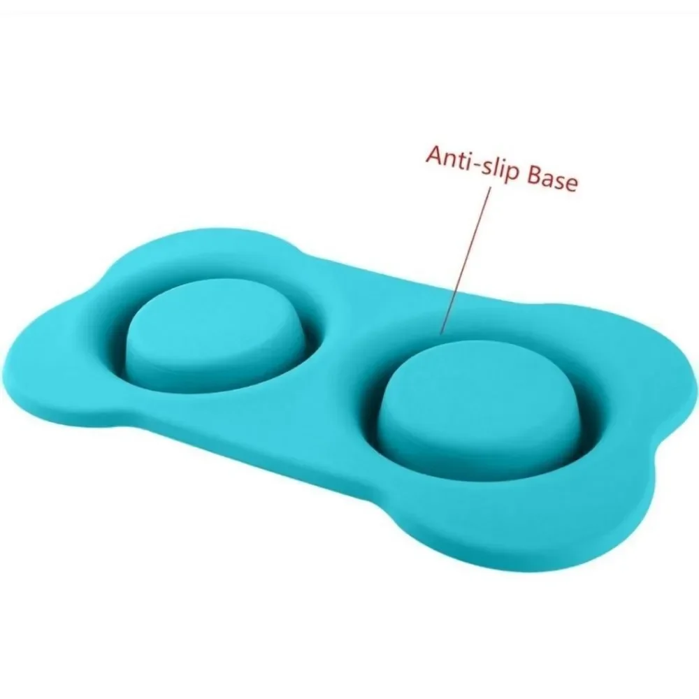 New Active Pets Dog Bowl Set Stainless Steel NoSpill Mess small silicone cat NWT
